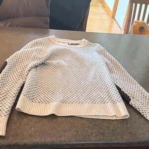 Fjallraven Cream and Blue Patterned Sweater FITS LIKE A SMALL